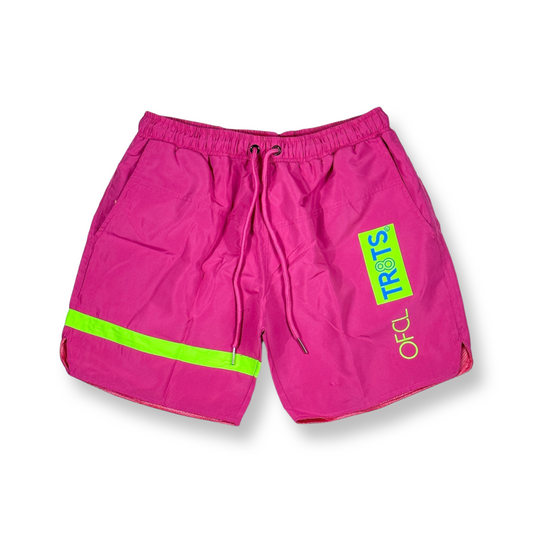 OFCL TR8TS signature logo shorts (Fuscia)